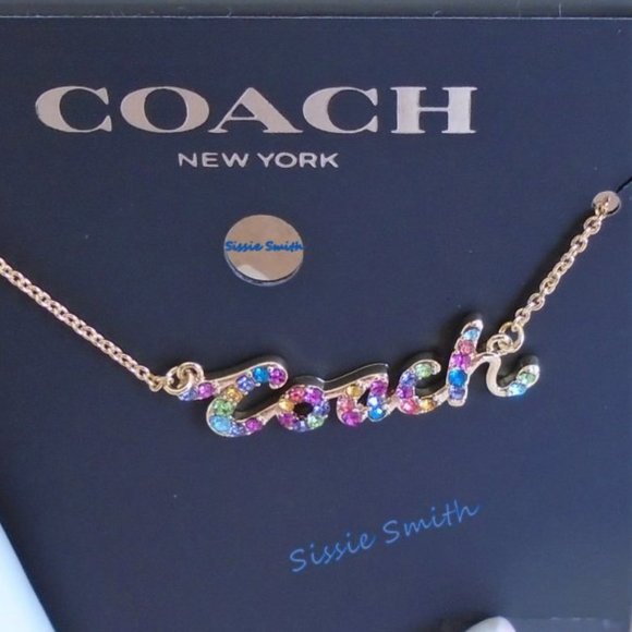 NWT Coach Signature Script Necklace - Picture 5 of 7